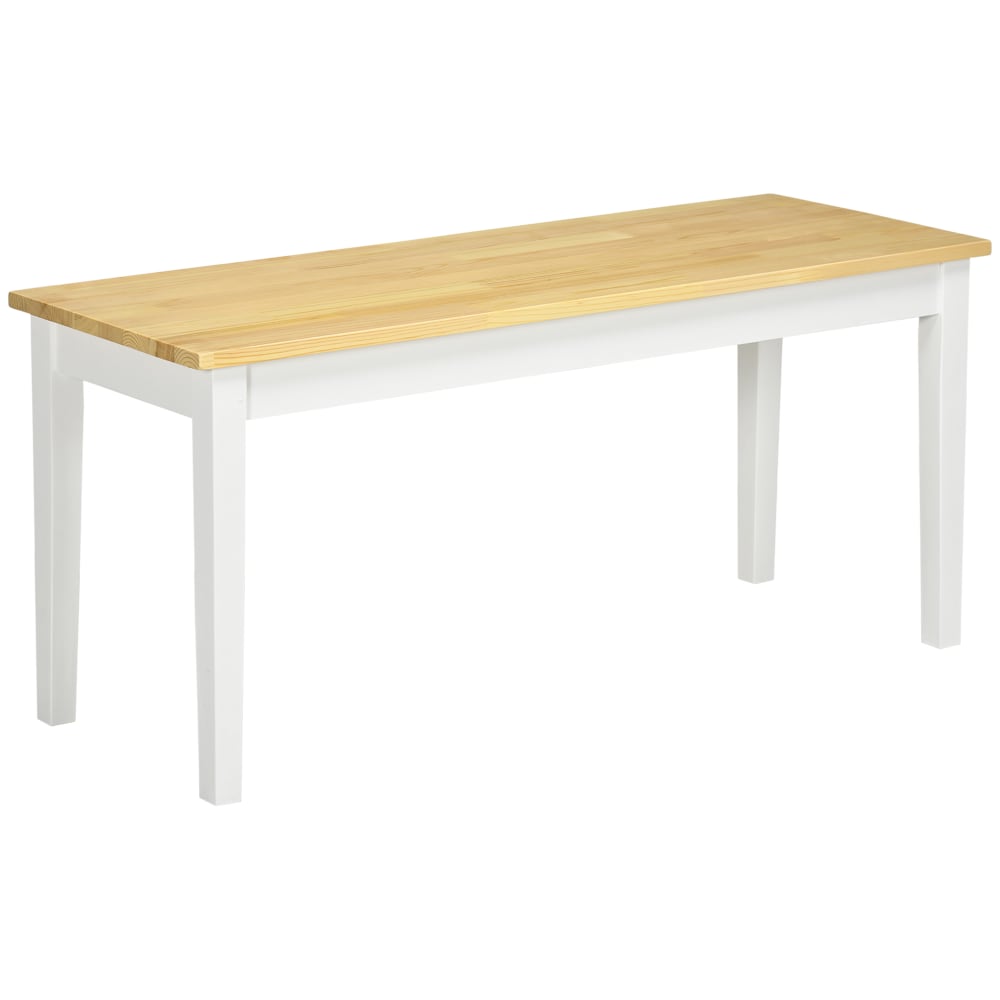 Banc en bois pour 2 personnes bicolore bois naturel et blanc Banc en bois pour 2 personnes bicolore bois naturel et blanc