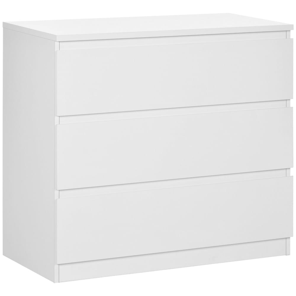 Commode 3 tiroirs meuble de rangement blanc