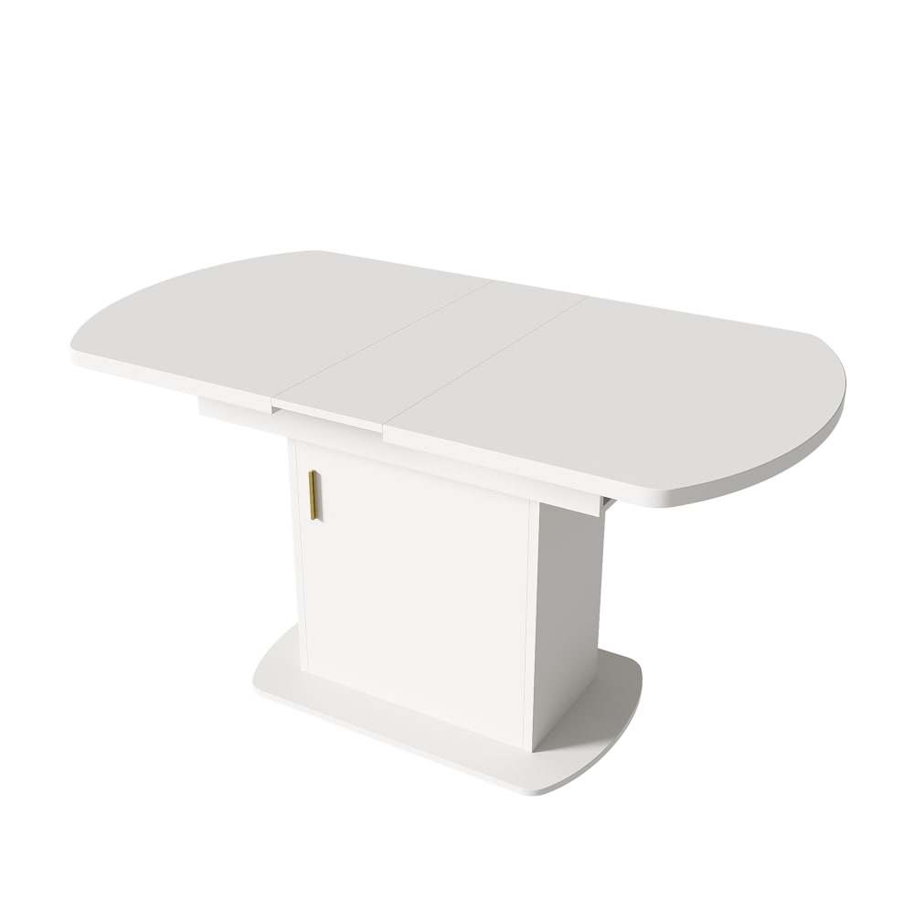 OKWISH Esstisch ausziehbar mit Stauraum 110/130x70x75 cm, weiß - Spanplatte
