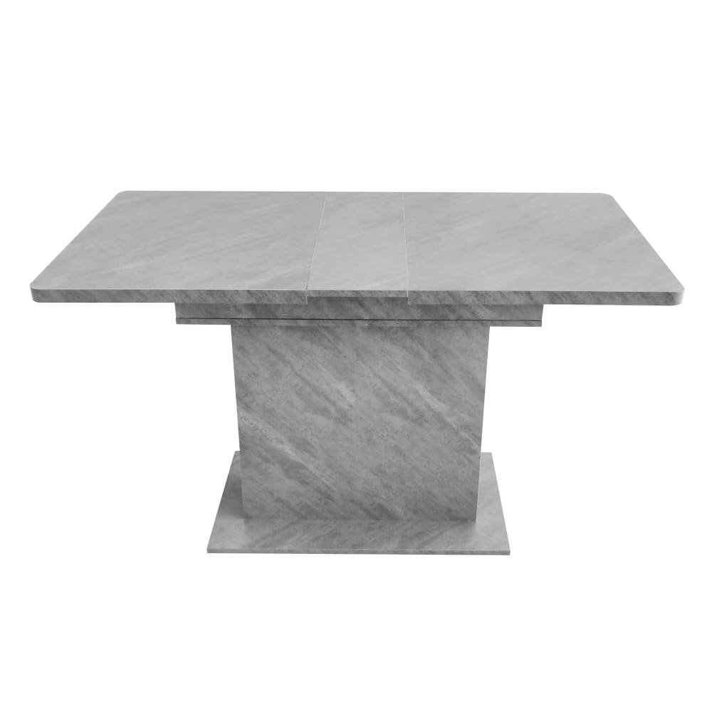 OKWISH Ausziehtisch mit Stauraum und Mittelsäule 130x70x75 cm, grau - Spanplatte