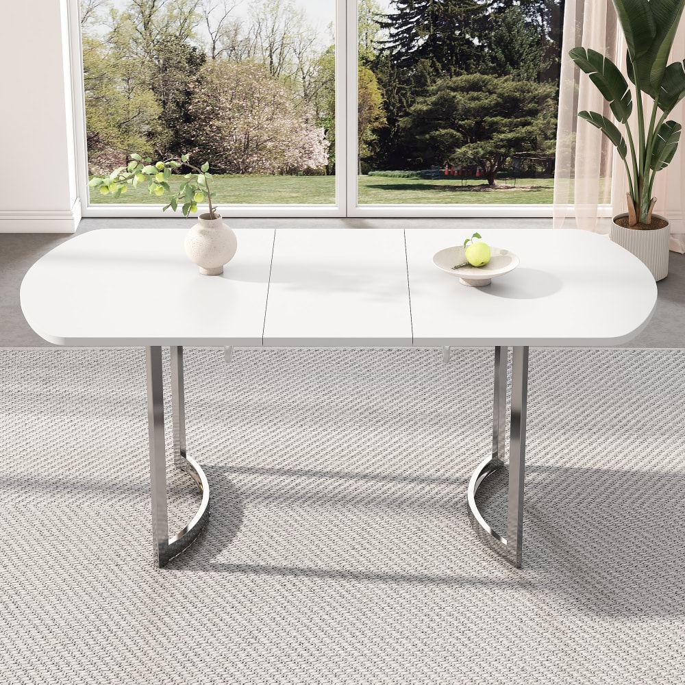 Esstisch aus MDF ausziehbar 140/180x80x75 cm, weiß - Maisons Du