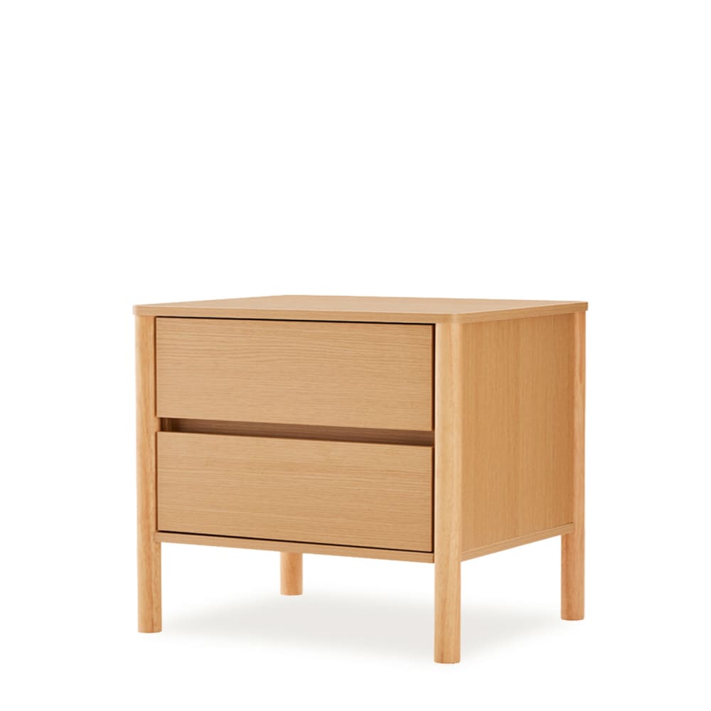 Koketto Home 60 cm hoher Nachttisch aus Holz mit 2 Schubladen und nordischem Design Braun Holz