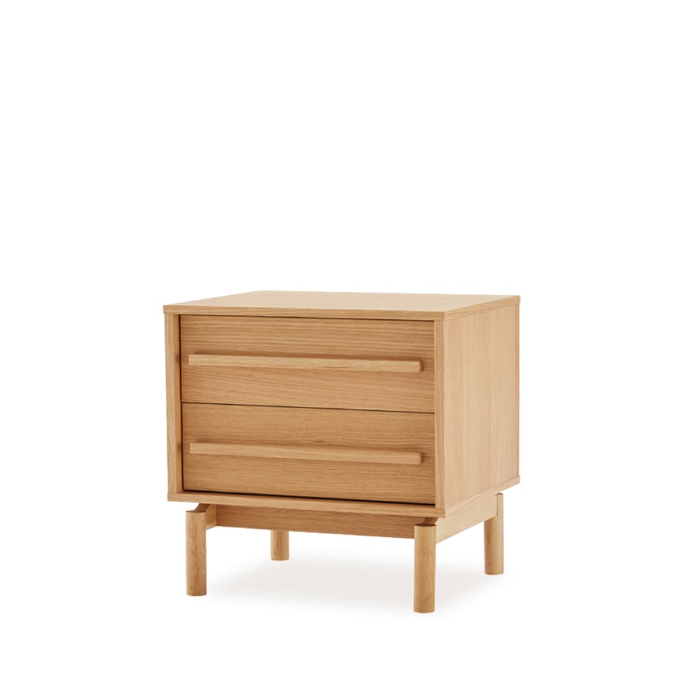 Koketto Home 60 cm hoher Nachttisch mit 2 Holzschubladen im skandinavischen Stil Braun Holz
