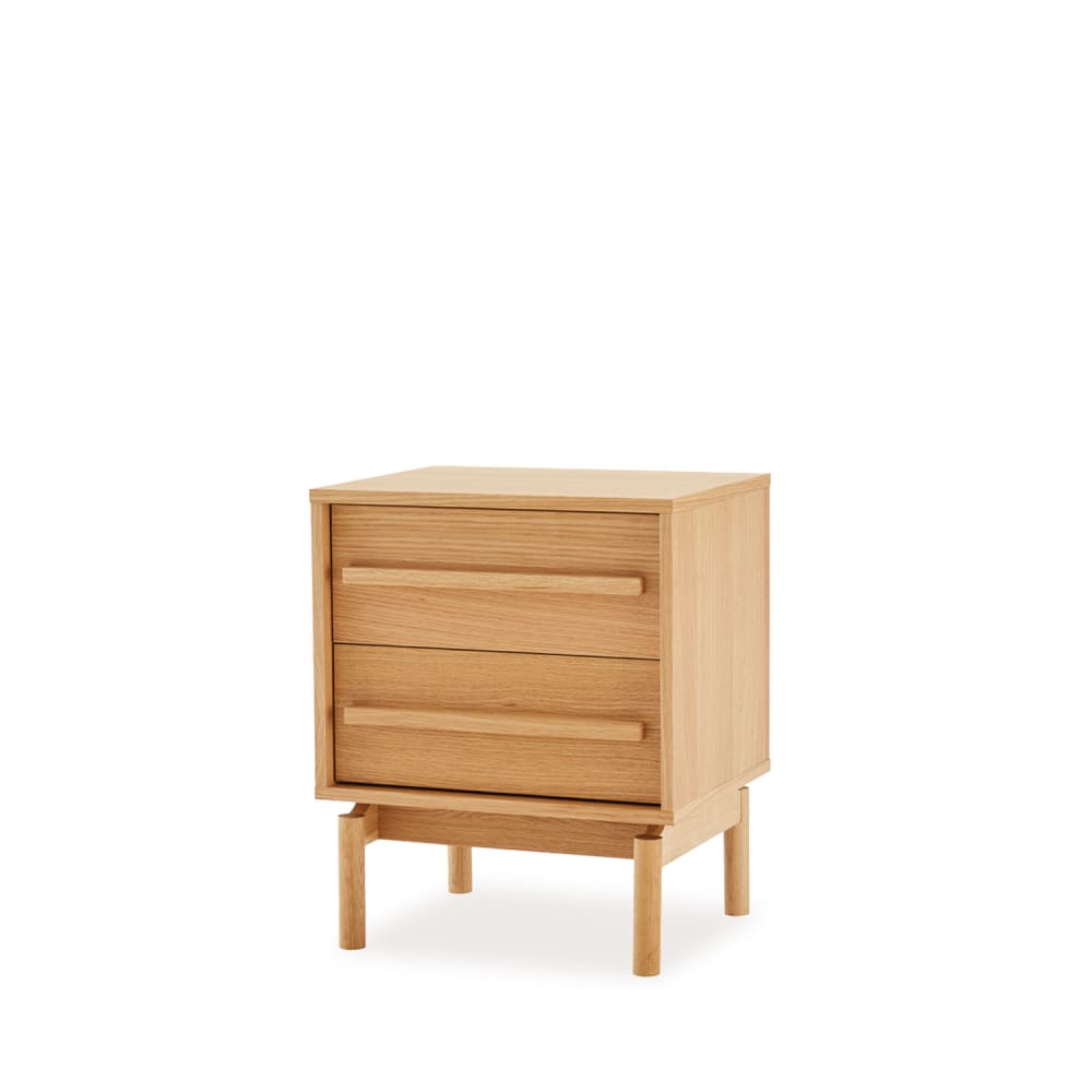 Koketto Home 45 cm hoher Nachttisch mit 2 Holzschubladen im skandinavischen Stil Braun Holz