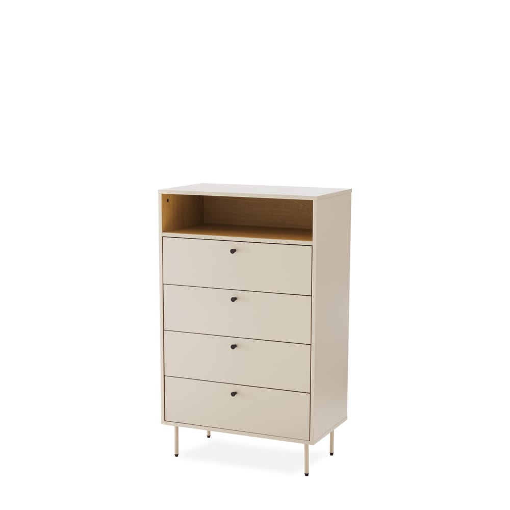Commode haute beige à