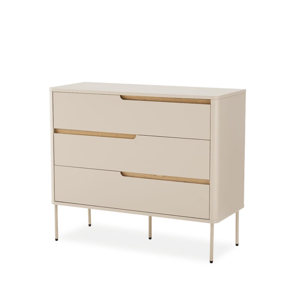 Commode beige à 3 tiroirs