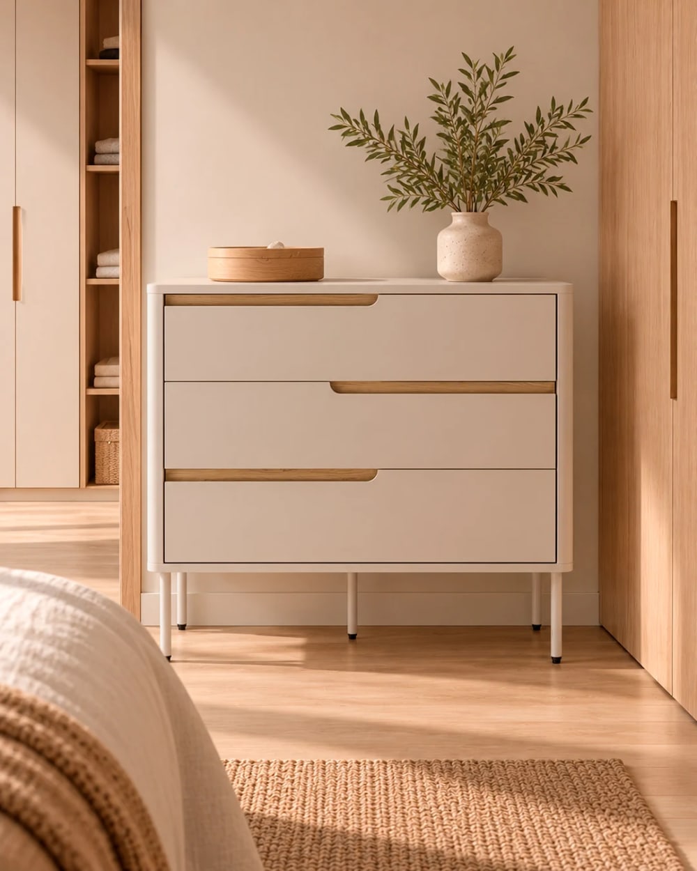 Beigefarbene Kommode mit 3 Schubladen - Maisons Du Monde