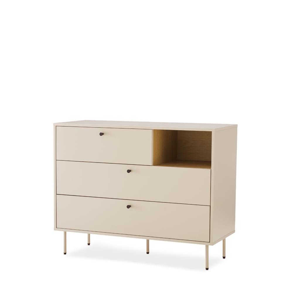 Commode beige à 3 tiroirs
