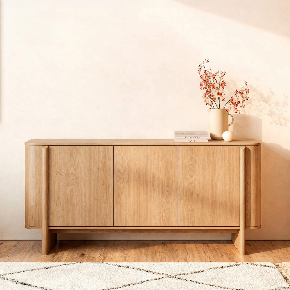 160 cm breites Sideboard mit Türen aus natürlicher Eiche -