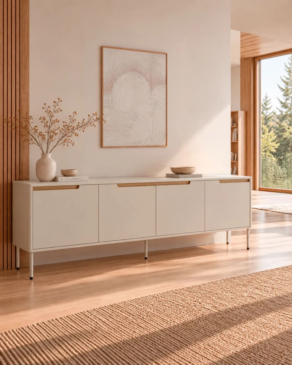 200 cm breiter Sideboard in Beige mit Türen - Maisons Du Monde