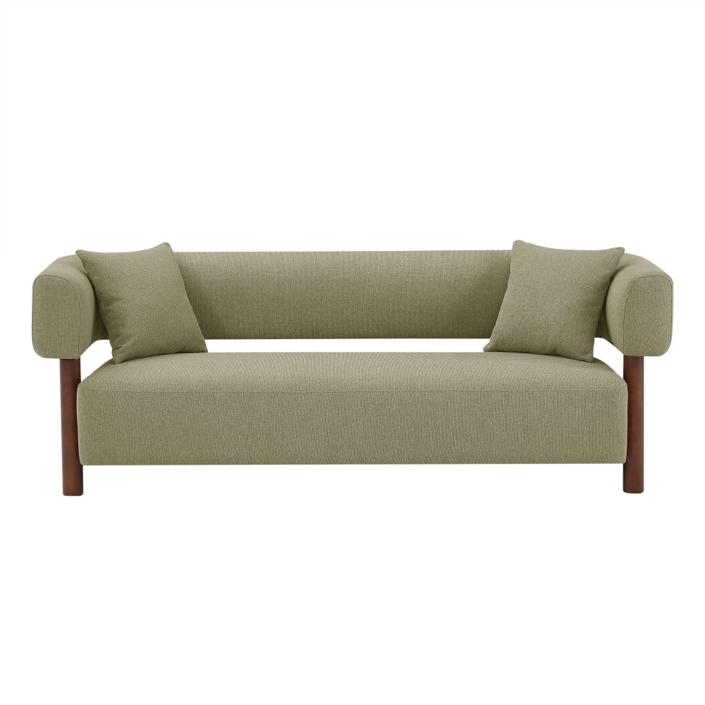 Canapé droit en tissu 3 places kaki