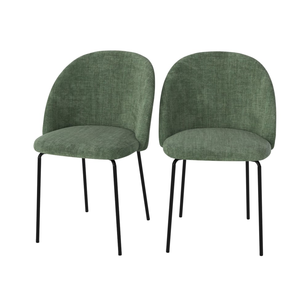 Lot de 2 chaises en tissu - sapin