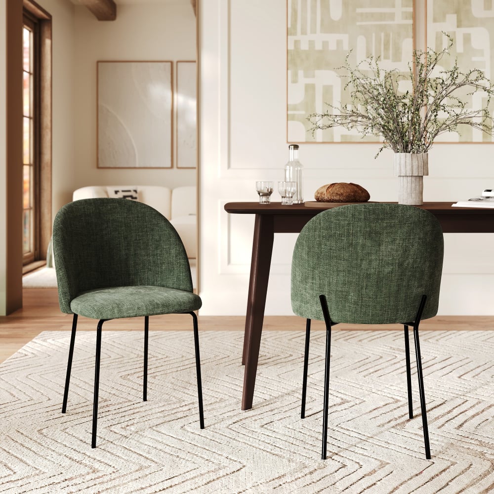 2er Set stühle aus texturiertem Tannengrün - Maisons Du Monde