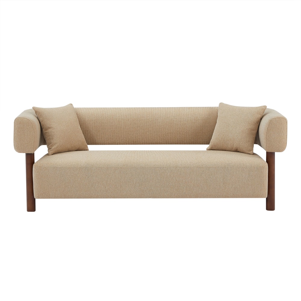 Canapé droit en tissu 3 places beige sable