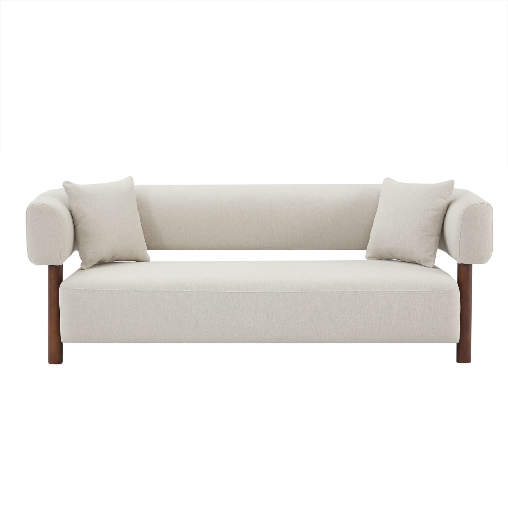 Canapé droit en tissu 3 places beige