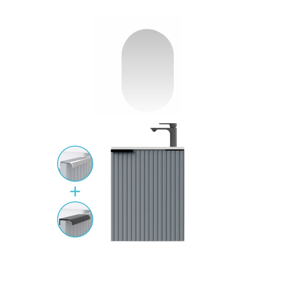meuble salle bains - gris