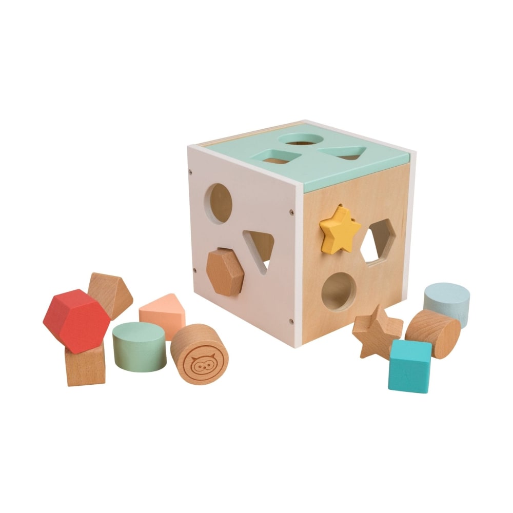 Cube d'activités en bois bleu fsc®