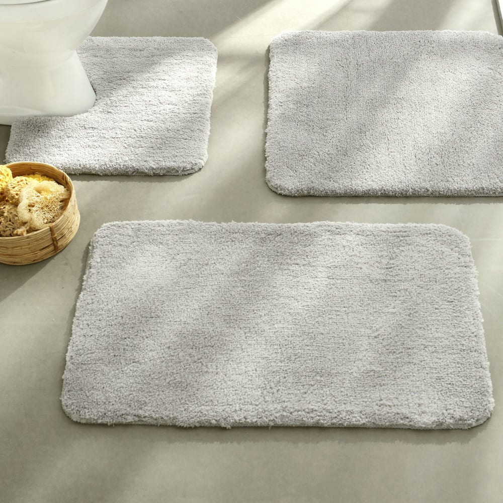 Tapis de bain en polyester 1150 g/m² gris galet 60x100cm — vue 3