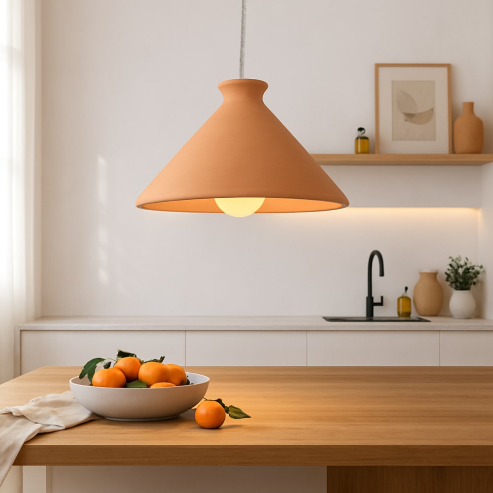 Suspension en terre cuite naturelle d.29cm — vue 3
