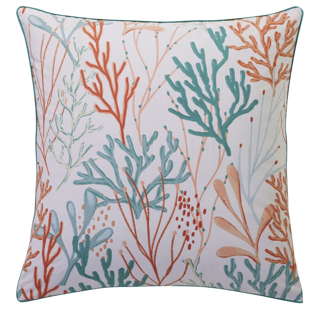 Taie sac en coton orange corail 63x63cm