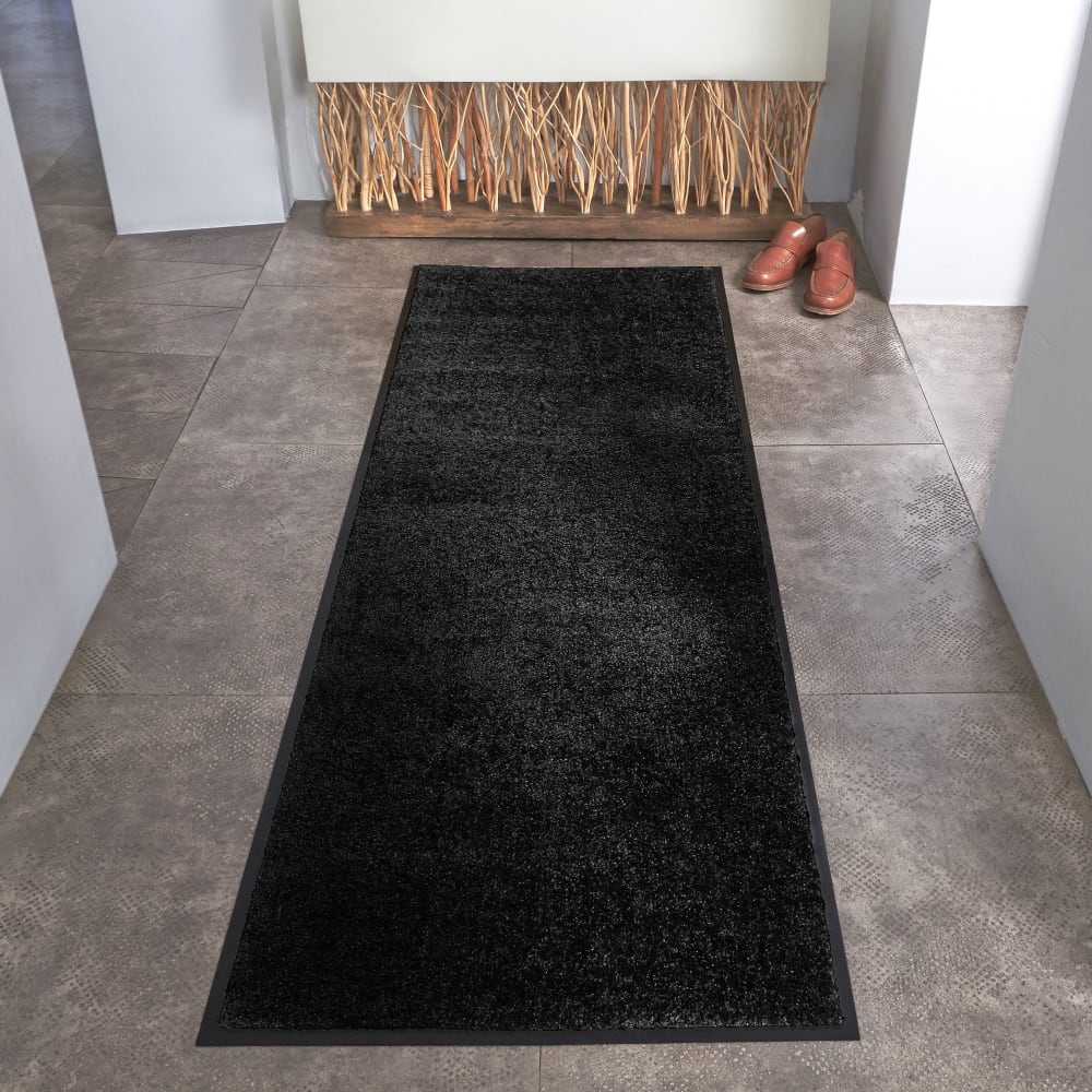 Tapis antipoussières en textile noir 60x180cm — vue 4