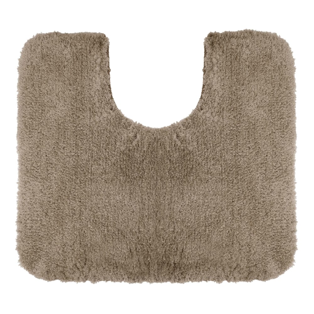 Tapis contour wc en polyester 1150 g/m² marron glacé 50x45cm