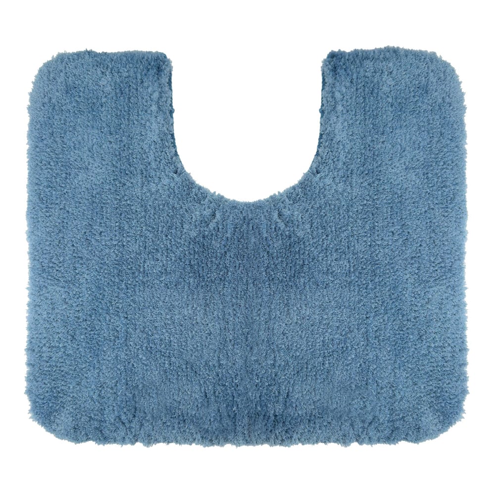 Tapis contour wc en polyester 1150 g/m² bleu tempête 50x45cm