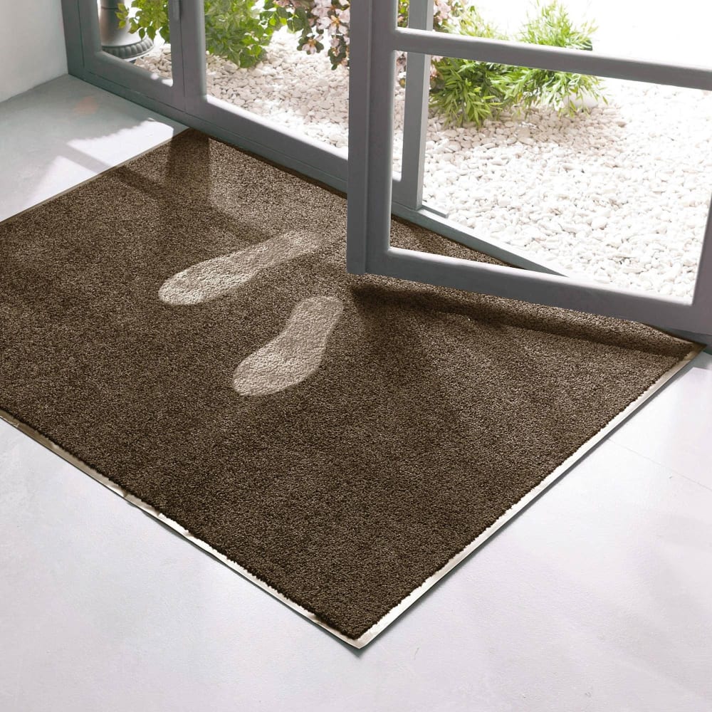 Tapis antipoussières en textile marron 90x120cm — vue 3