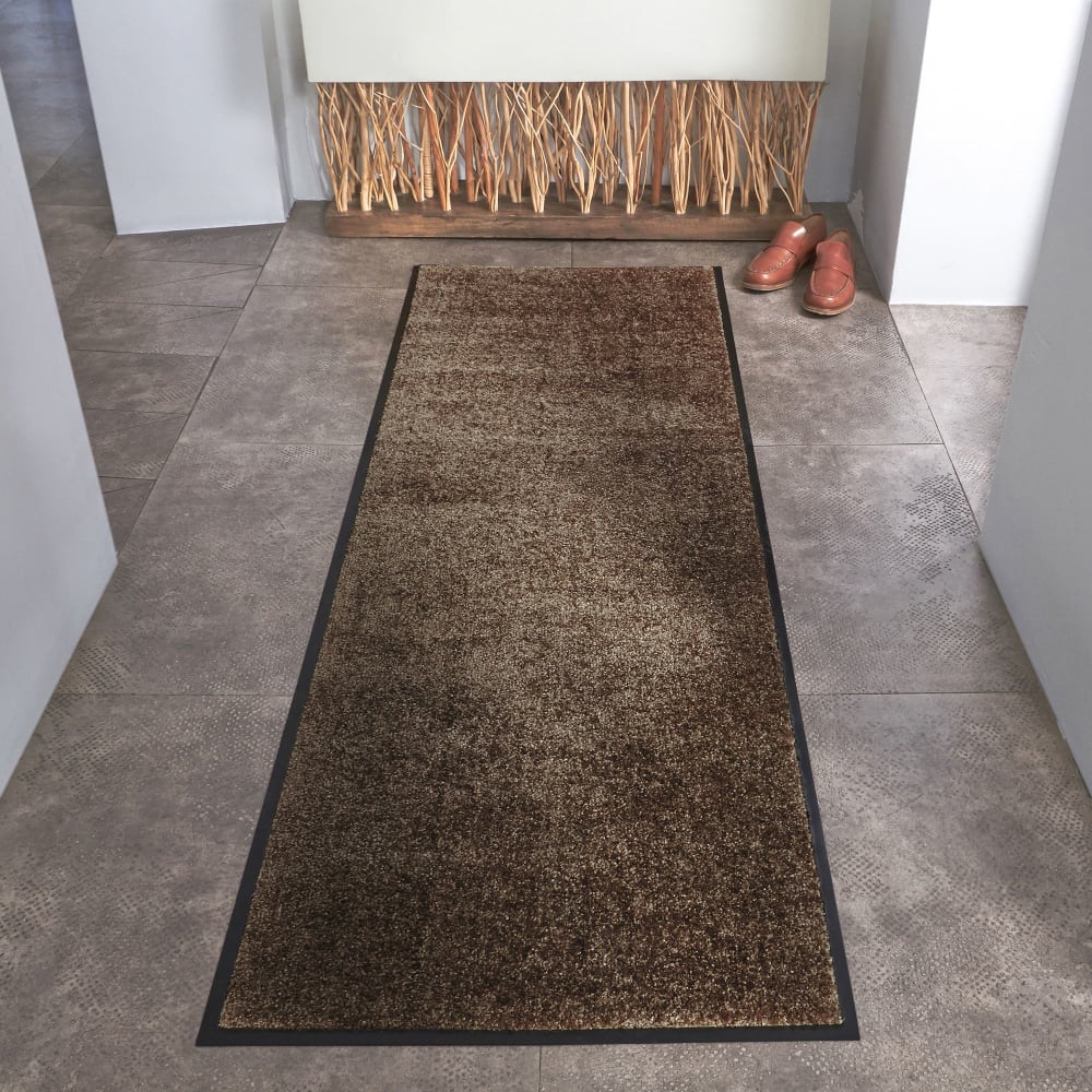 Tapis antipoussières en textile marron 90x120cm — vue 4