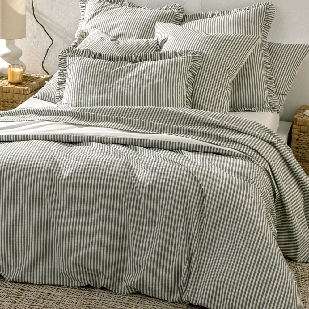 Housse de couette en coton vert kaki 240x220cm — vue 3