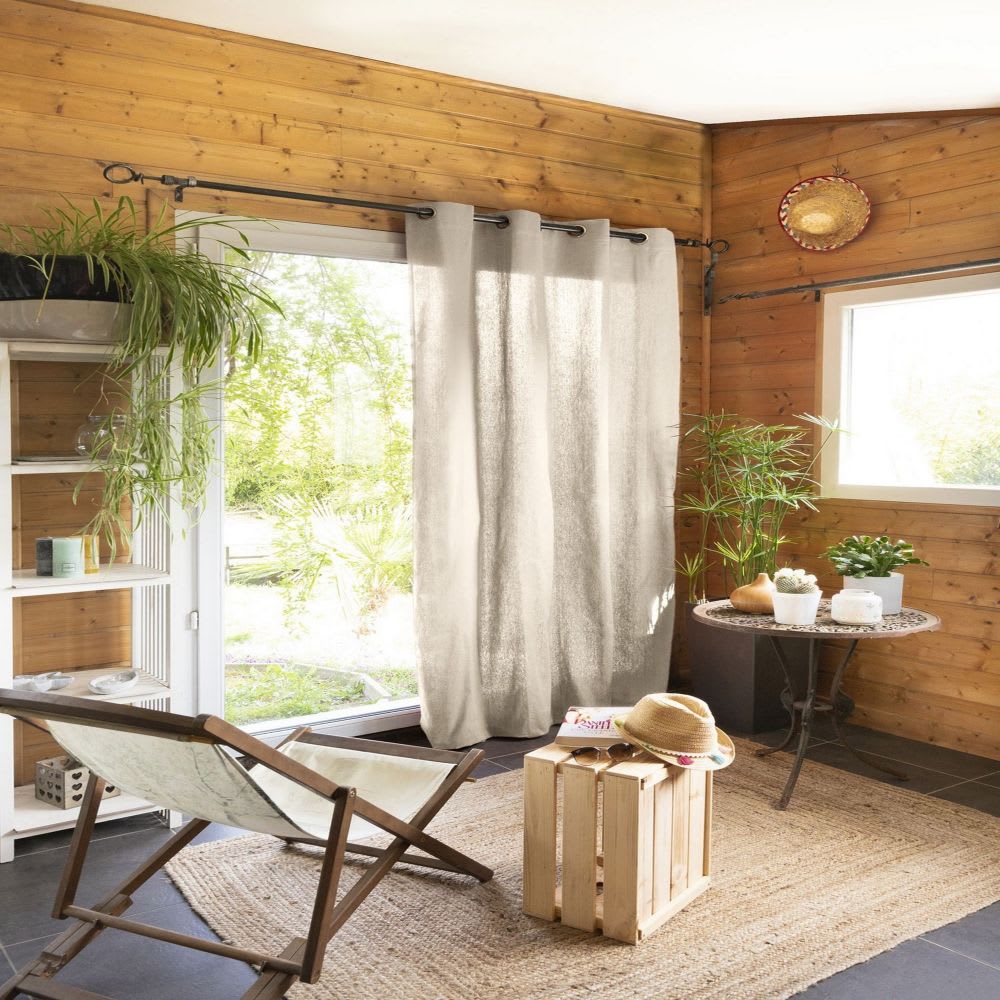 Rideau coton beige 140x260 cm