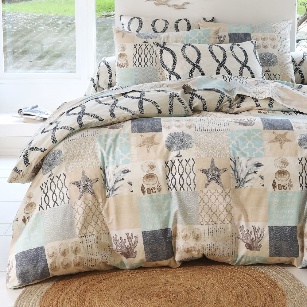 Housse de couette en coton beige 240x220cm