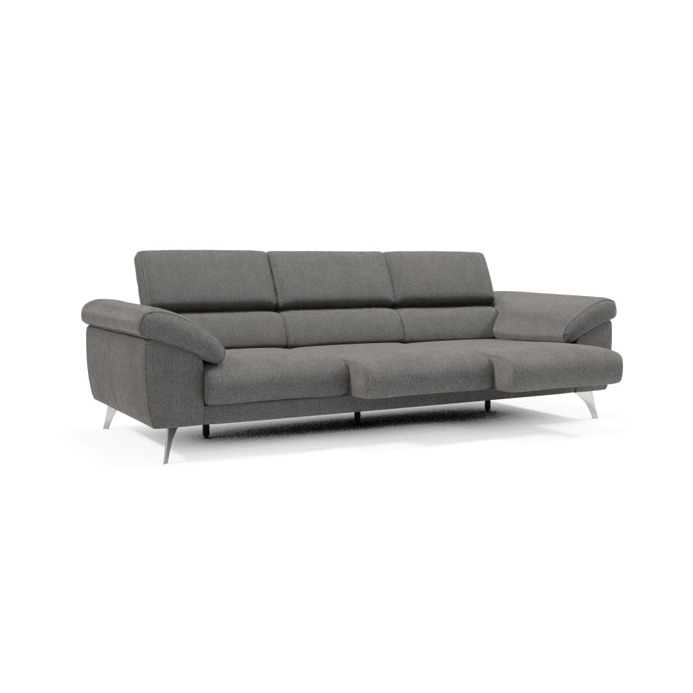 Canapé avec accoudoirs coffre 265 cm en tissu anthracite