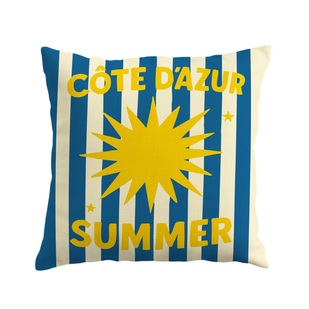 Coussin extérieur imprimé côte d'Azur