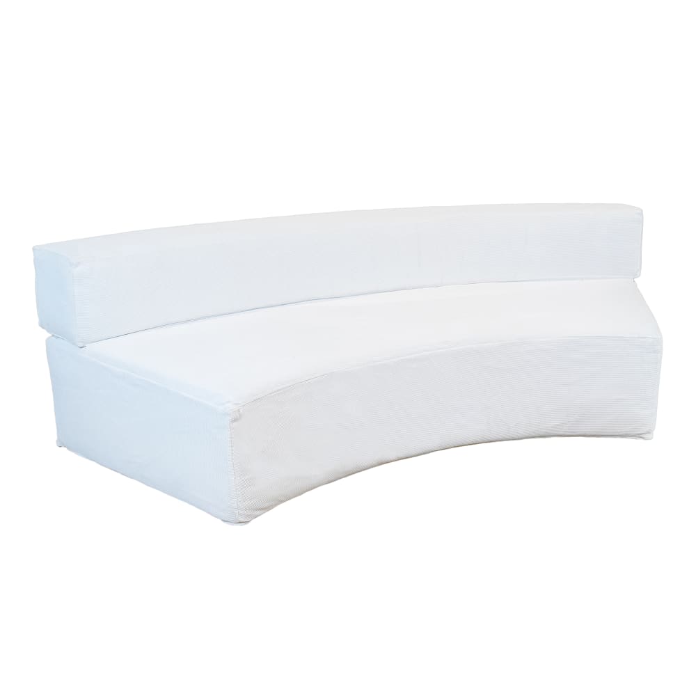 Canapé extérieur banquette demi-lune - Blanc raphia