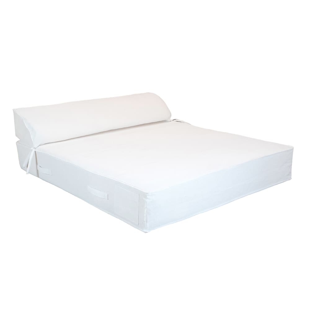 Lit bain de soleil 2 places - Blanc raphia