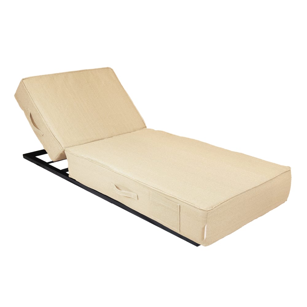 Lit bain de soleil 1 place avec structure alluminium noir