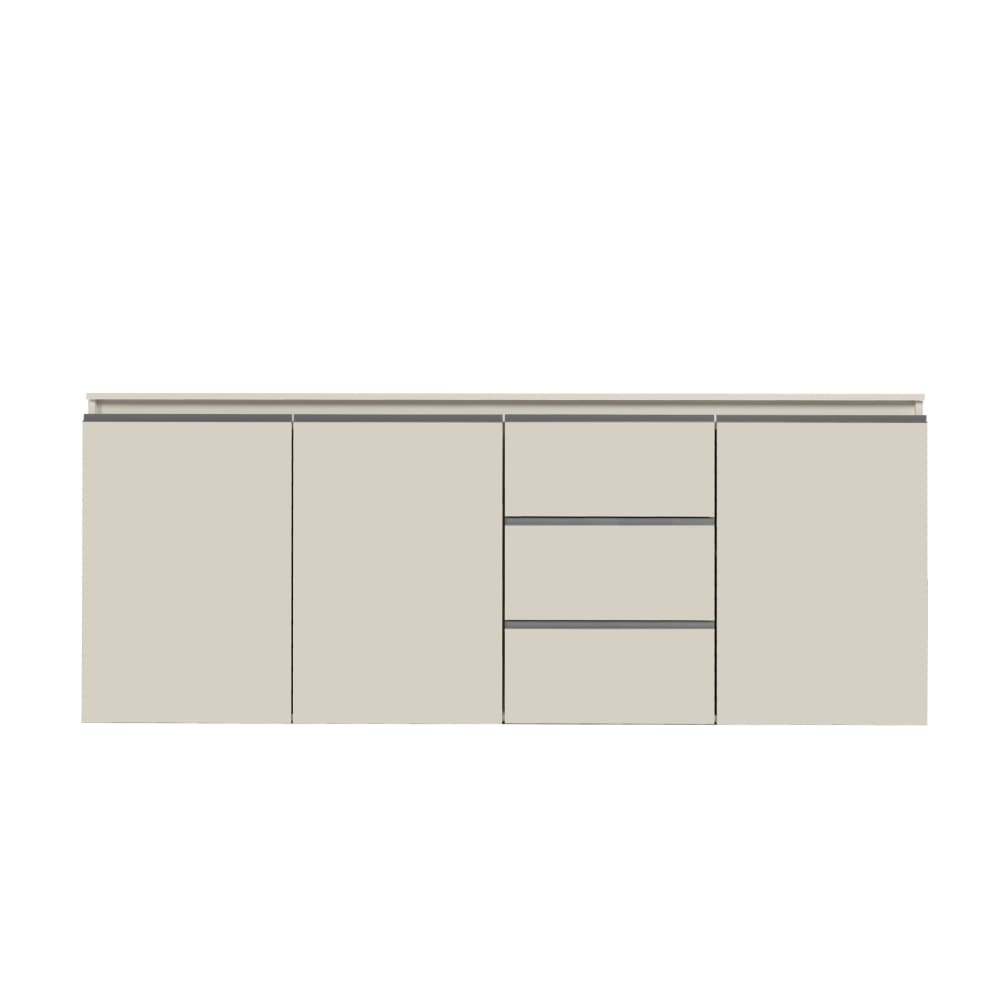 Buffet 3 portes et 3 tiroirs 200 cm effet bois cachemire