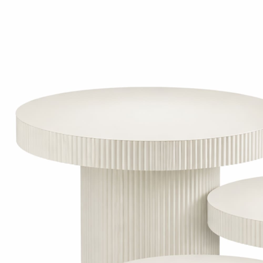 Beistelltisch Lux Cremeweiß Eisen H55xB70xL70cm - Maisons Du