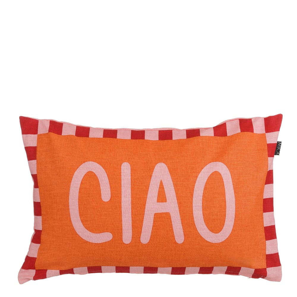 Coussin décoratif Orange Coton H10xl35xL55cm