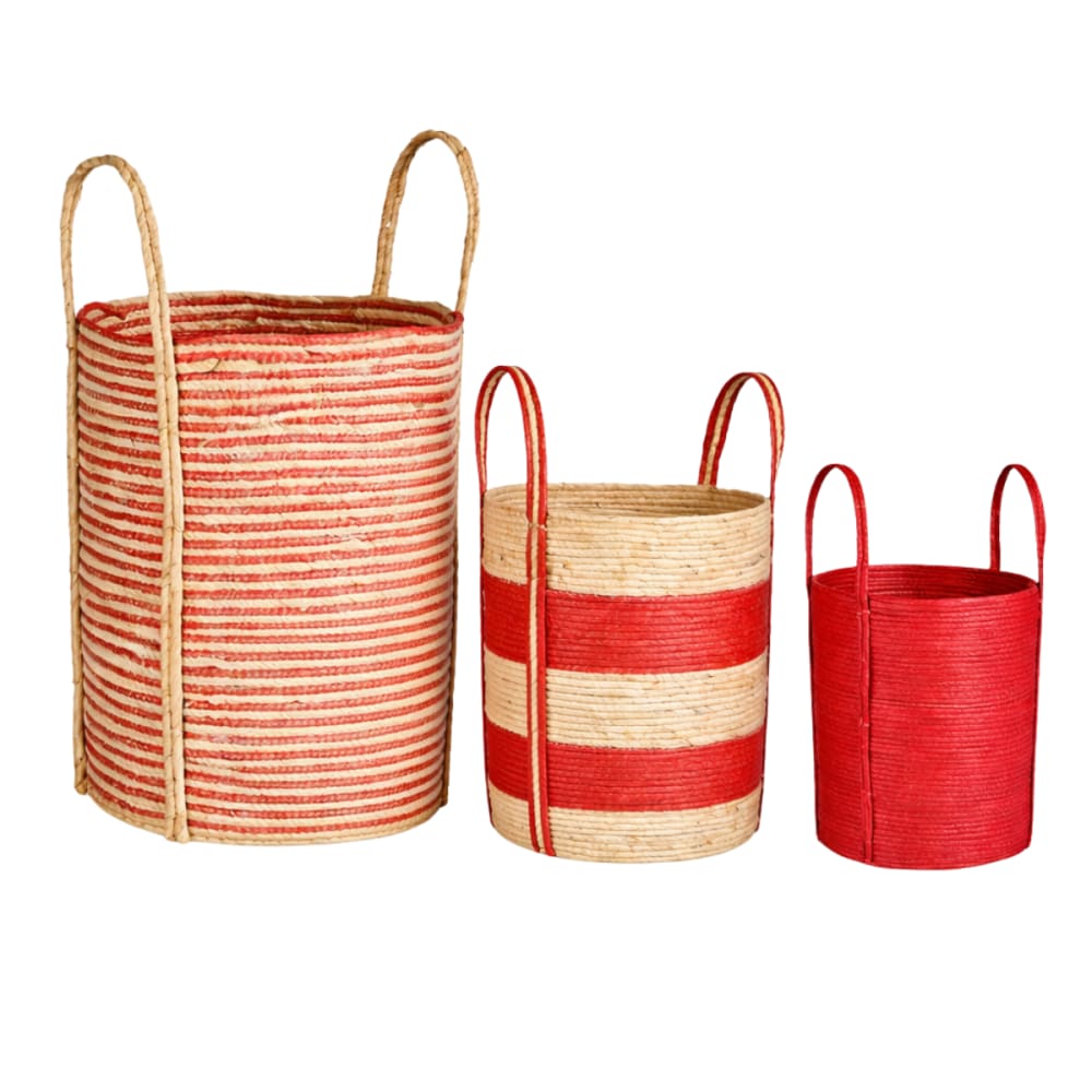 Bac à plantes rouge papier h42xl35xl35cm