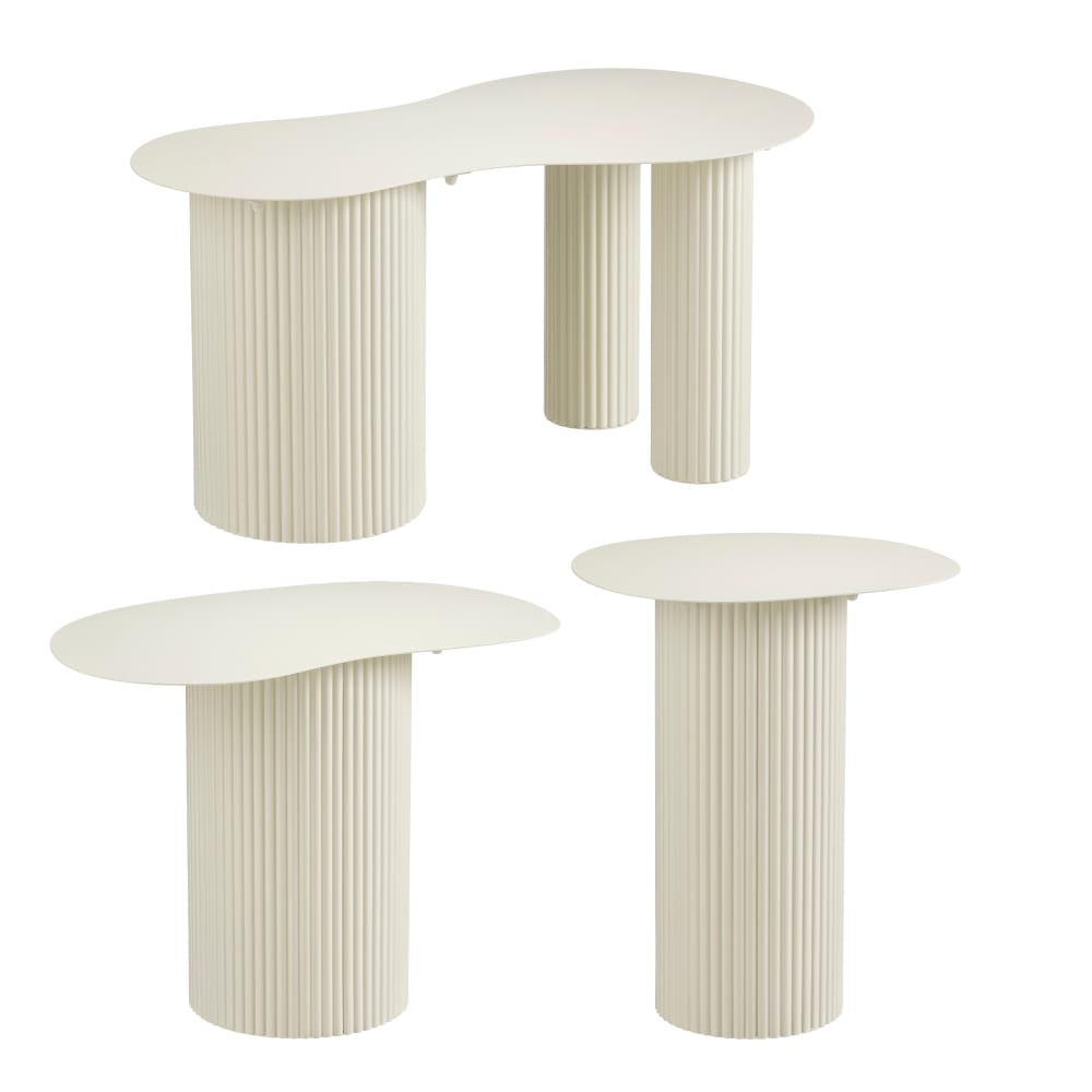 Table d'appoint blanc - fer