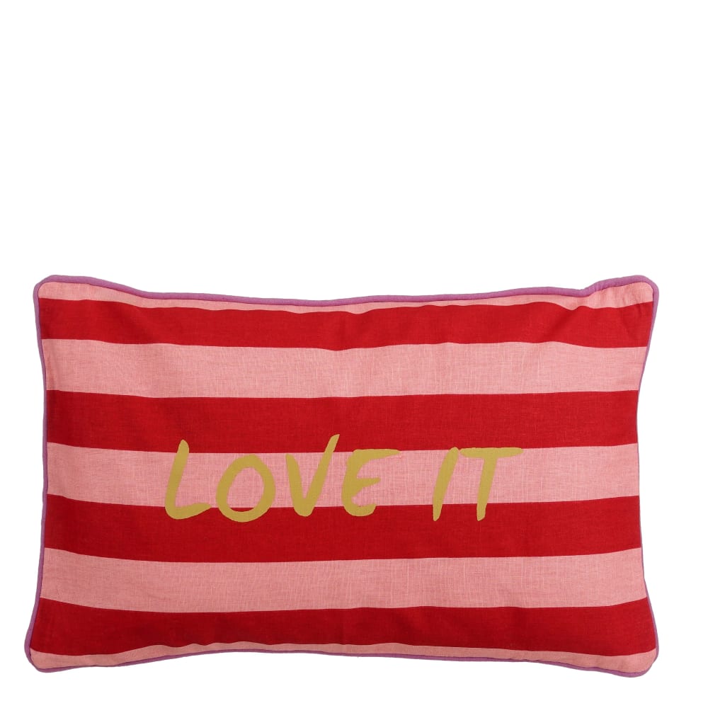 Coussin décoratif Rouge Coton H10xl35xL55cm