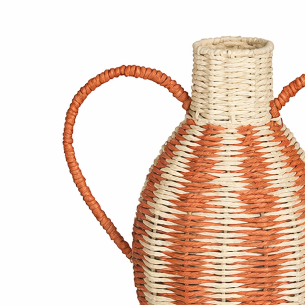 Vase orange papier h38xl21xl21cm