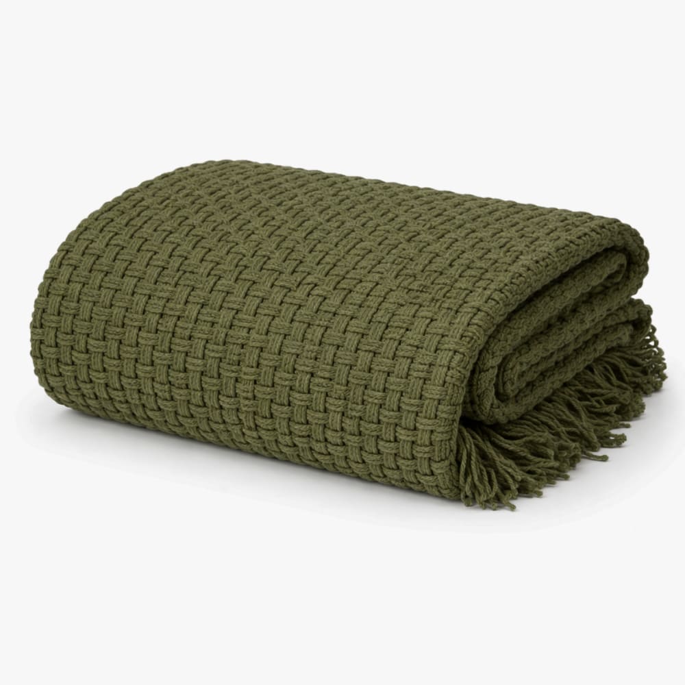 Plaid Vert foncé Polyester H0.5xl130xL180cm