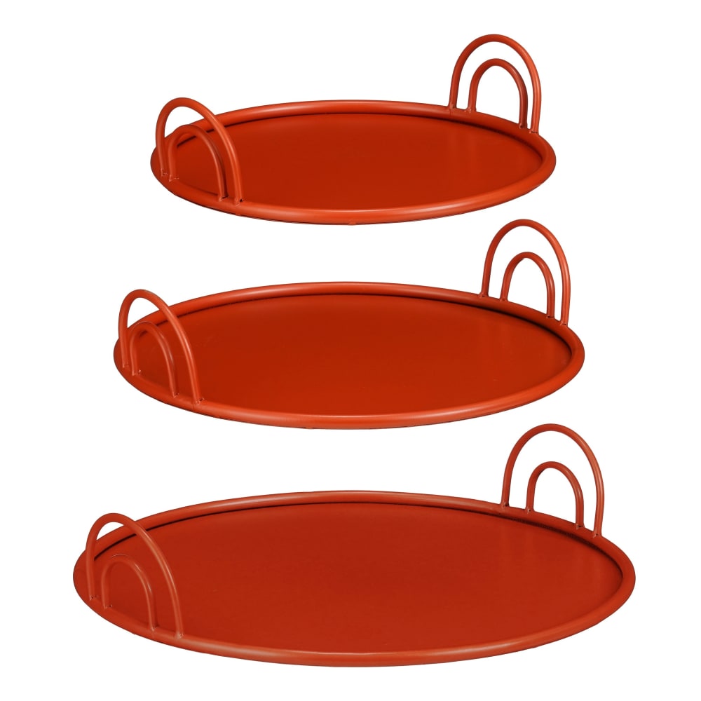 Plateau rouge fer h9xl42xl42cm Plateau rouge fer h9xl42xl42cm