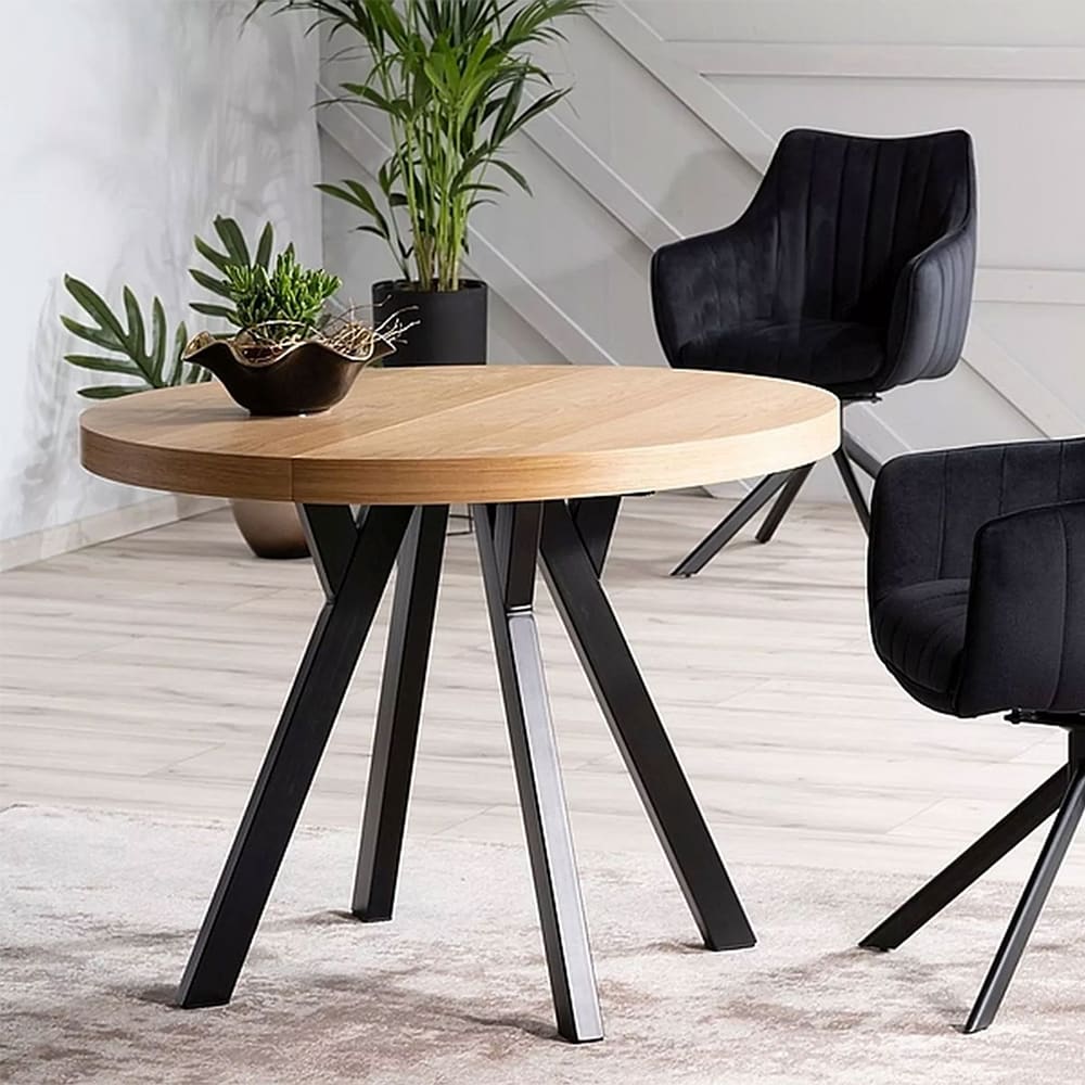 Esstisch ausziehbar aus Spanplatte 140-272x80x76cm, Eiche -