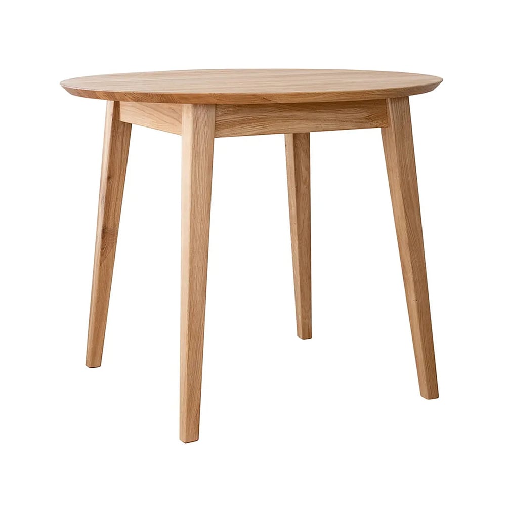 Feldmann-Wohnen Esstisch rund aus Massivholz 90x90x74,5cm, wildeiche natur style modern Braun