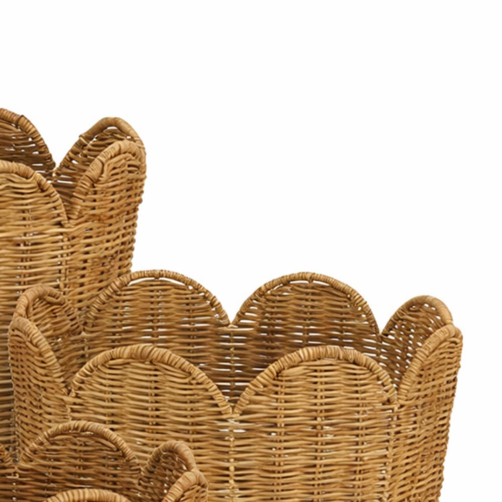 Paniers de rangement en rotin – Marron clair – 35×34×34 cm