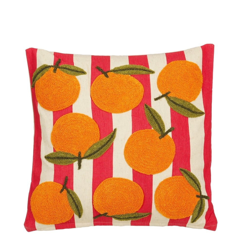 Mica Decorations Dekoratives Kissen Mehrfarbig Baumwolle H10xB45xL45cm orange Baumwolle